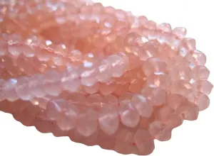 1 Strand Rose Quartz Rondelles Bead, Luxe AAA, 3-3.5 mm, Ballet Pink, January Birthstone, Light Pink Brides Bridal Exclusive by Beads_World CHIK-STNRDD-1655