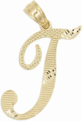 10k Gold Initial Pendant