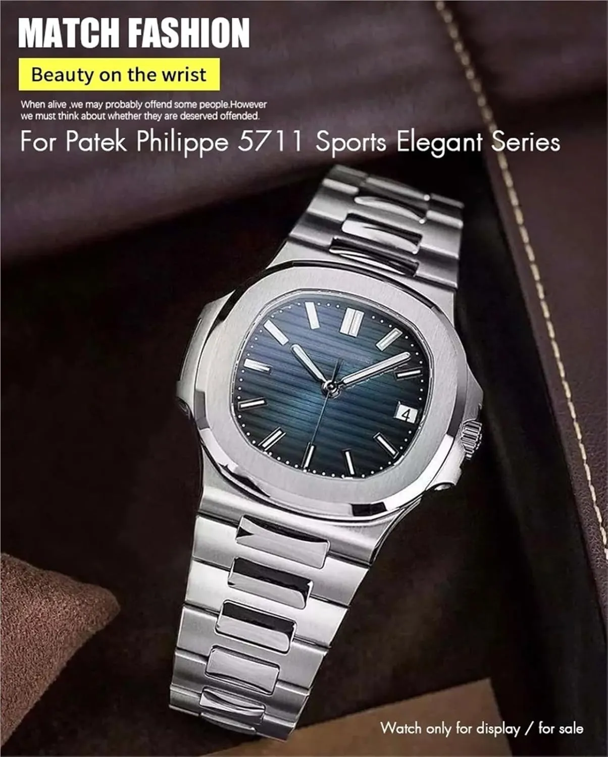 13mm Stainless Steel Watchband 25mm，For Patek Philippe NAUTILUS 5711 5726 Silver Metal Watch Strap Bracelets