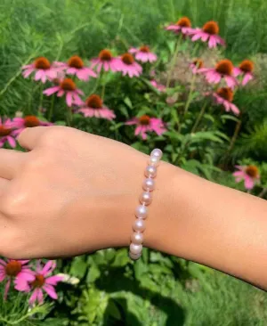 14K Gold AAAA Pink Freshwater Cultured Pearl Silk-Knotted Strand Bracelet with Fishhook Clasp - Choice of Pearl Size, Bracelet Length and Clasp Color