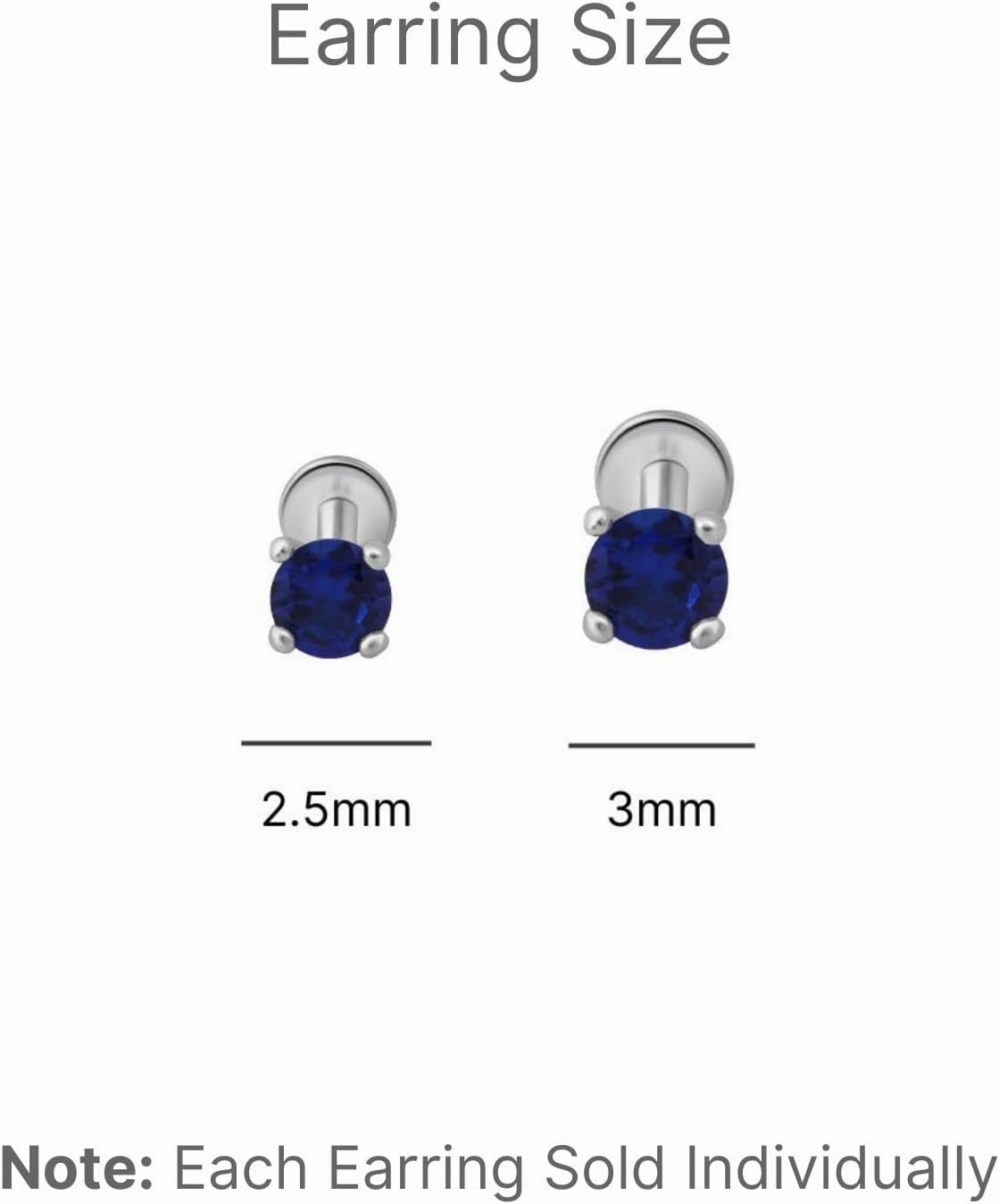 14K Solid Gold Birthstone Flat Back Stud Earring for Women Cartilage Earring Threaded Earlobe Tragus Helix Piercing Jewelry Nose Ring Gemstone Earring for Upper Ear Minimalist SINGLE STUD or PAIR