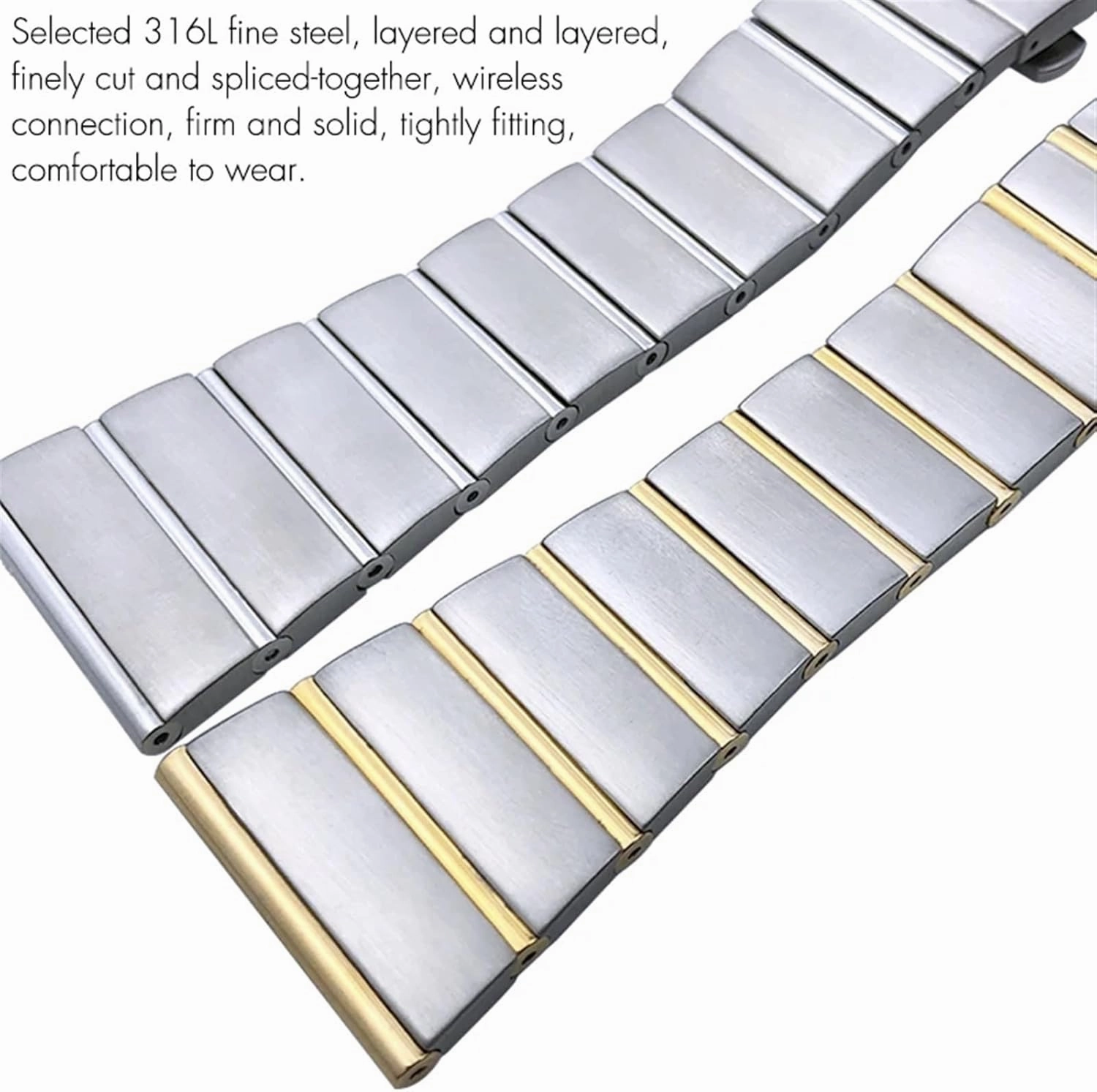 15mm 17mm 18mm 23mm 25mm Concave Shape Stainless Steel Watchband Fit for Omega Constellation Silver Watch Strap Solid Bracelets