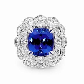 18ct White Gold, Diamond & Tanzanite Ring