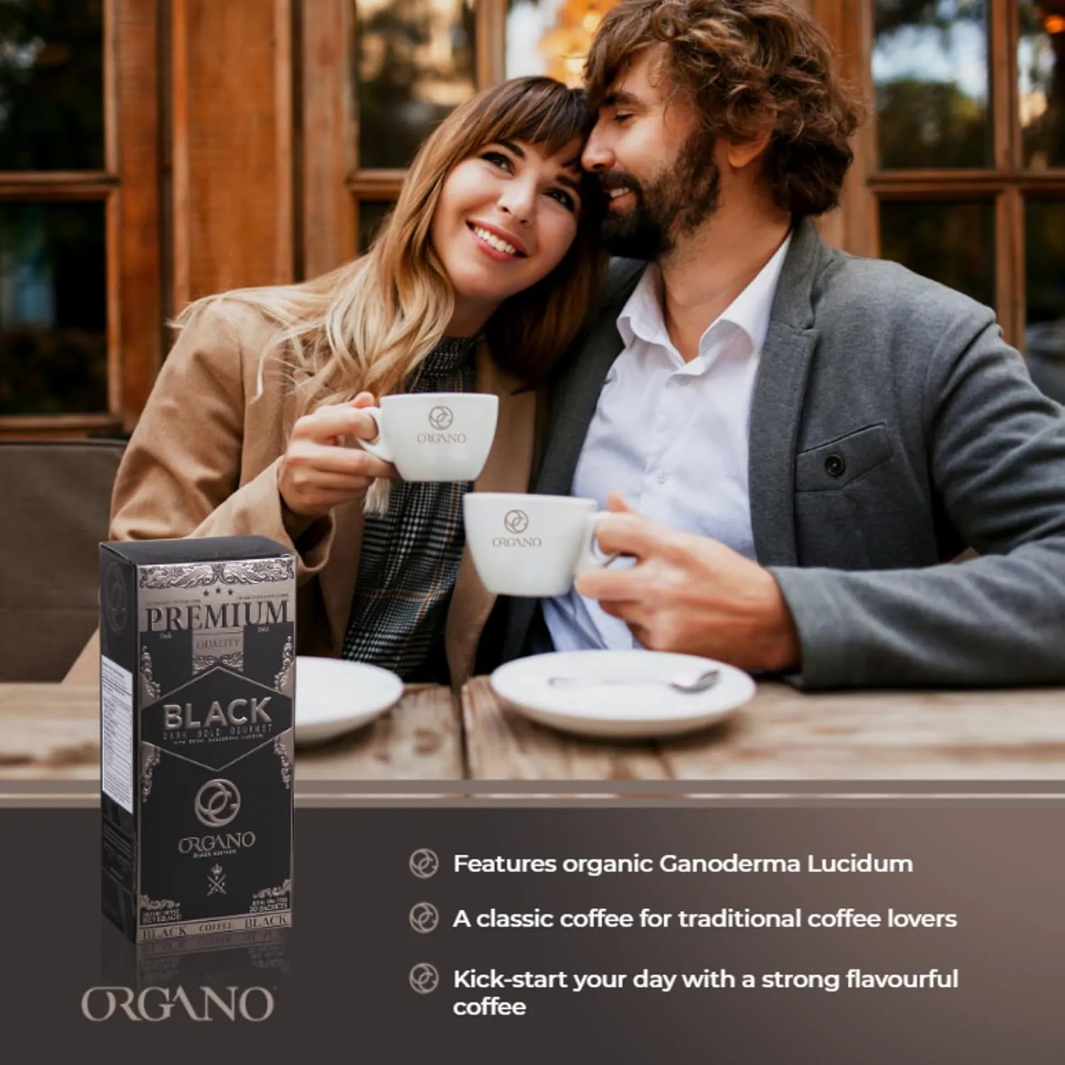 2 Boxes ORGANO Gourmet Black Coffee, 100% Certified Organic Ganoderma Lucidum Mushroom Coffee (60 sachets)
