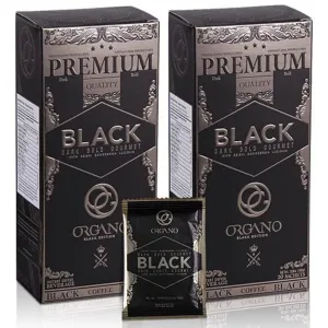2 Boxes ORGANO Gourmet Black Coffee, 100% Certified Organic Ganoderma Lucidum Mushroom Coffee (60 sachets)