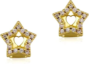 2 Pieces Pentagram Shape Diamond Cubic Zirconia Gold CZ Grillz Teeth Caps for Men and Women