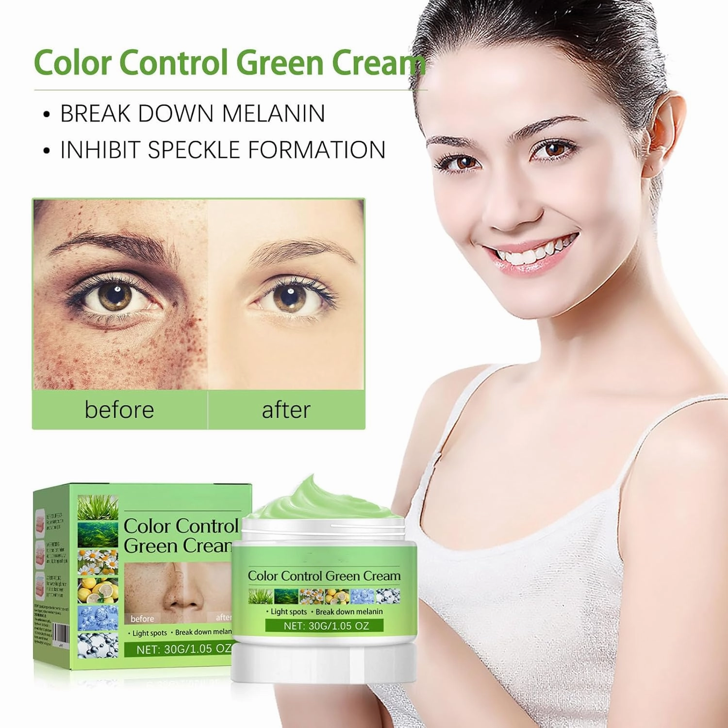 2025 new 30ml Crema Para Manchas Oscuras En La Cara,2pcs Day & Night Cream for Face Moisturizer Cream, Adecuado para varias áreas como cara, axilas, cuello, zona privade