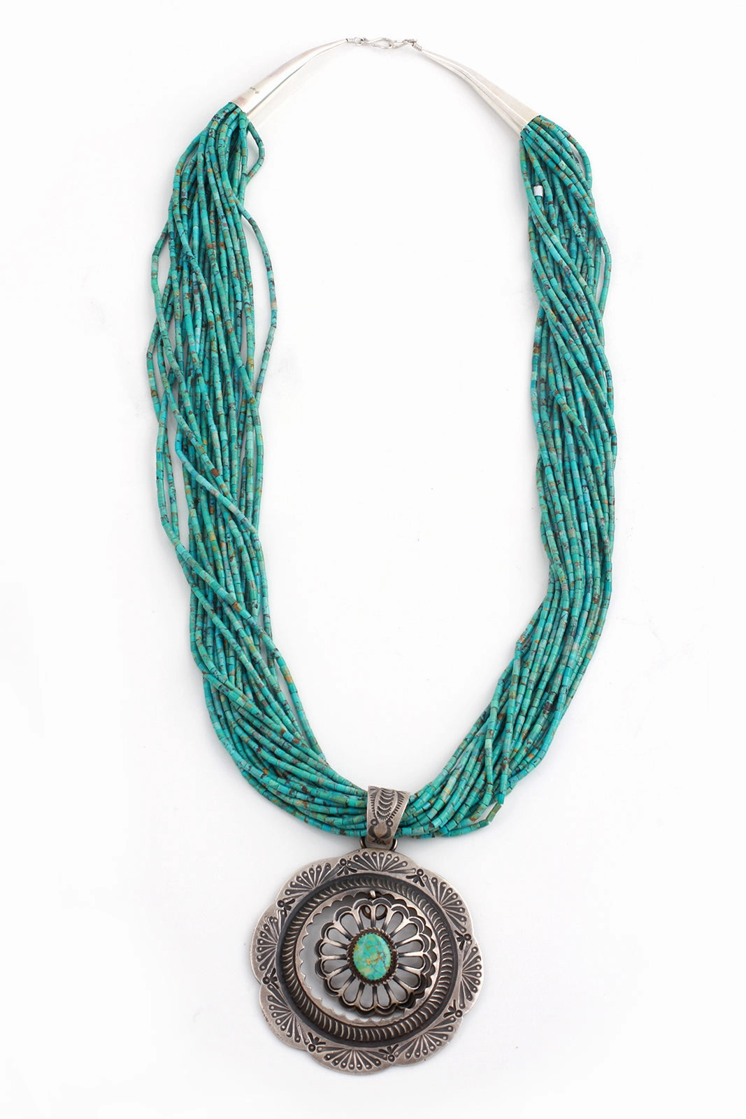 20 Strand Kingman Turquoise Women’s Heishi Necklace