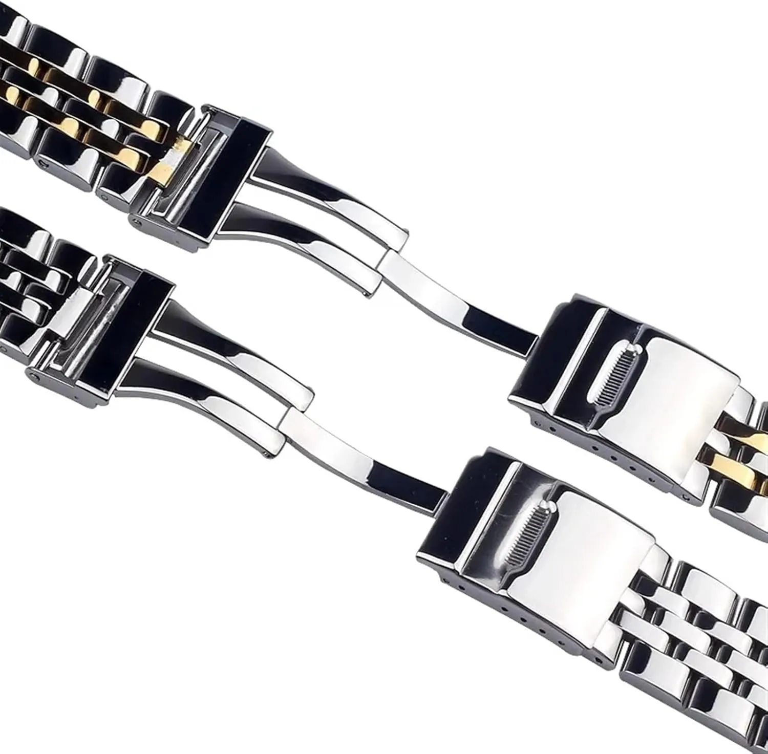20mm 22mm 24mm Silver Stainless Steel Watch Strap Metal WatchBands For Breitling Premier Avenger Super Ocean Wrist Bracelets