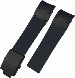 22mm Silicone Rubber Watchbands，For Ulysse Nardin Diver Silver Rose Gold Folding Buckle Black Blue Watch Strap