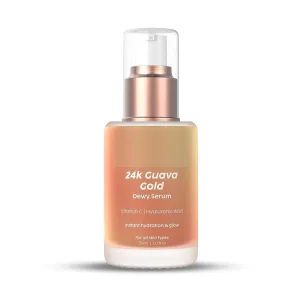 24K Guava Gold Serum | Vitamin C & Hyaluronic Acid | Brightens Skin & Reduces Photoageing | 2-In-1 Face Serum & Primer For Glowing Skin | 30 Ml