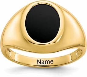 2CT Black Onyx Ring for Men 10K/ 14K/ 18K Solid Real Yellow Gold Ring for Men Yellow Gold Luxury Men's Ring Gemstone Wedding Anniversary Engagement Ring Gifts for Him Men’s US Size 4-16