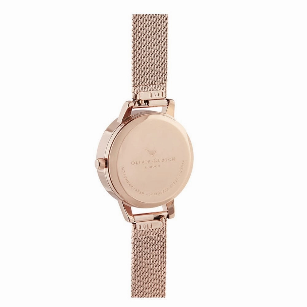3D Bee Meant to Bee Blush Dial Silver and Rose Gold Mesh Watch