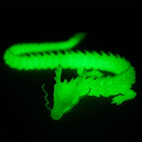 3D Printed Dragon Glow Dark,Flexible Dragon Model Statue,Home Office Decor,Interesting Toys for Autism/ADHD,Festival Gifts,Fidget Toys, Executive Desk Animals Toy (Glow in The Dark Green)