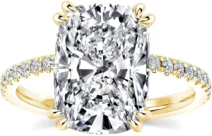 4.0ct Elongated Cushion Cut Engagement Ring for Women,Sterling Silver Simulated Diamond Promise Ring