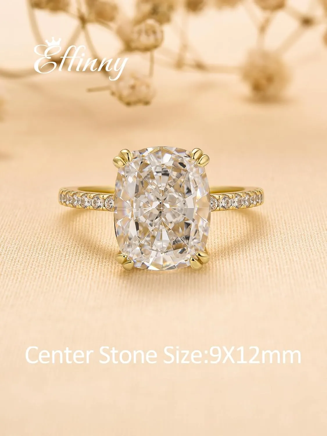4.0ct Elongated Cushion Cut Engagement Ring for Women,Sterling Silver Simulated Diamond Promise Ring