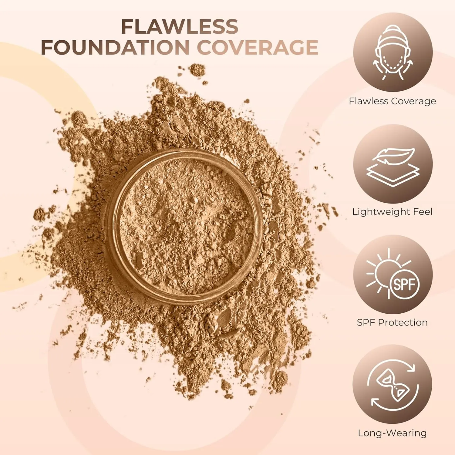 4pc Full Size Kit (Deep Tan) Mineral Makeup Matte Translucent Loose Foundation   Kabuki Brush   Concealer   Finishing Setting Powder   Bare Face Full Coverage SPF 30 All Skin Types Waterproof