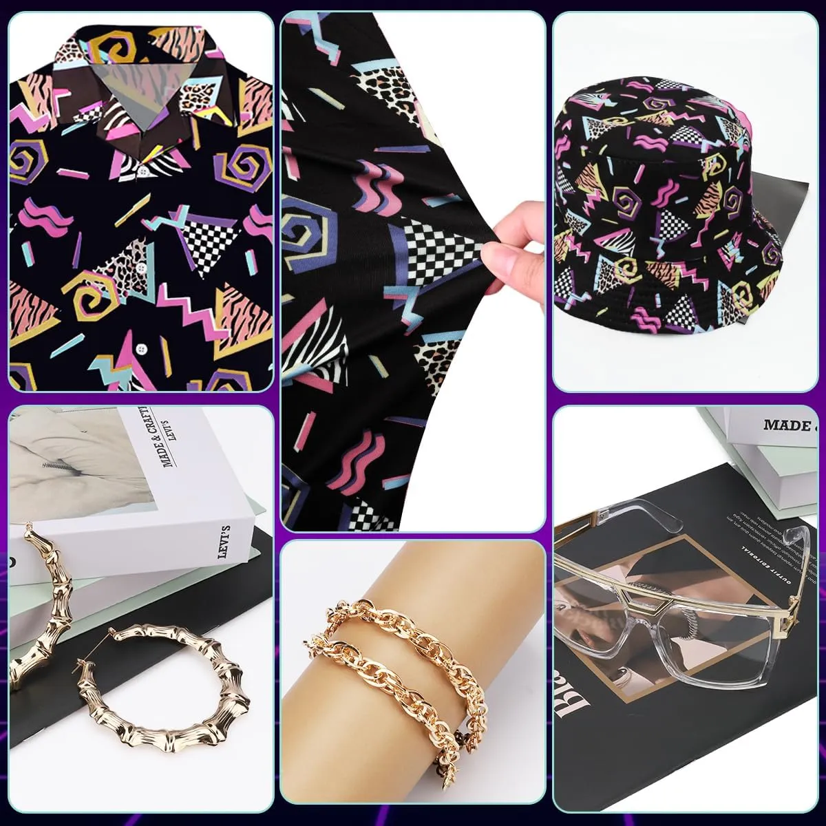 80s 90s Outfit for Women Retro Theme Party Disco Outfit Hip Hop Button Up Blouse Tops Casual Short Sleeve Hawaiian Vintage