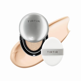 [*Mini Size*] TIRTIR Aura Glow Silver Cushion | Korean Cushion Foundation, (#17C Porcelain, 0.15 Fl Oz)