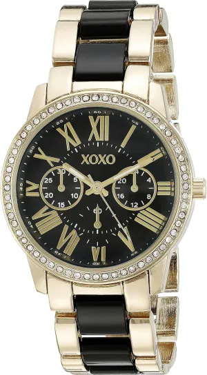 Accutime XOXO Women's XO5874 Gold-Tone and Black Bracelet Watch
