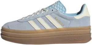 adidas CLESKY/CREWHT/Goldmt Women's Gazelle Bold W Clear skyCream White/Gold met. 11 US, Wide