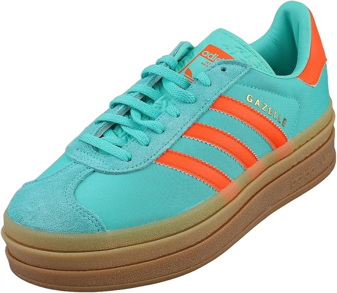 adidas Gazelle Bold Womens Sneaker (Mint Rush Orange, 5.5)