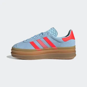 adidas Unisex-Child Clesky/Solred/Goldmt Gazelle Bold J Clear skySolar red/Gold met. 4.5 US