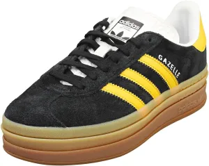 adidas Women's Gazelle Bold Shoes Sneaker, Core Black/Bold Gold/Cloud White, Size 9.5