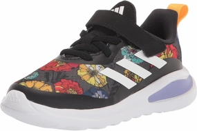 adidas Kids Fortarun Running Shoe, Black/White/Bold Gold (Elastic), 5.5 US Unisex Toddler
