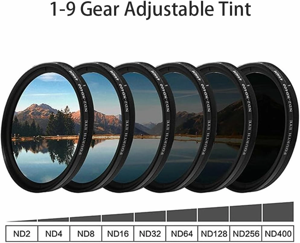 Adjustable Tint Polarized Round Sunglasses, 1-9 Gears Manual Tint Control, with Built-in Nd Filter Lenses