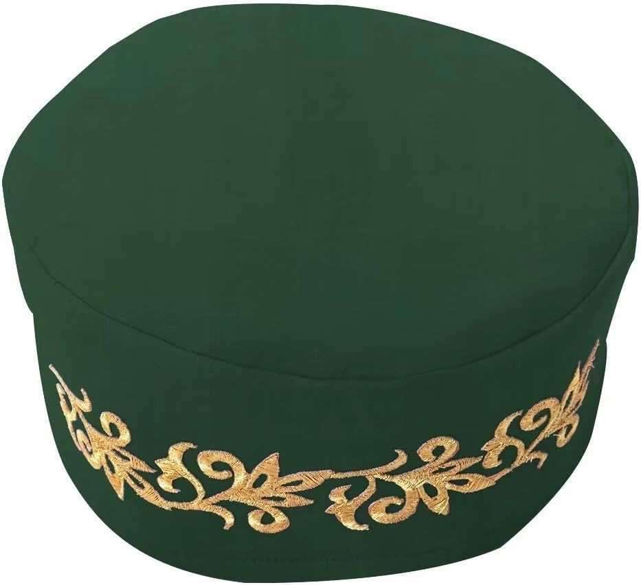 African Kufi Hat with Gold Embroidery Ankara Kufi Hats Men Hat Accessory Cap