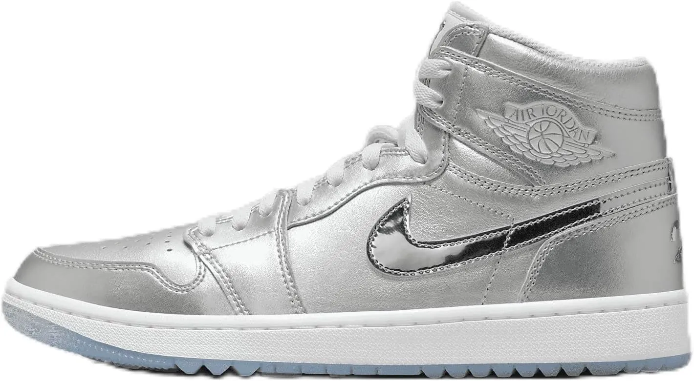 Air Jordan 1 High G NRG Men's Golf Shoes (FD6815-001, Metallic Silver/Photon Dust/White) Size 4.5