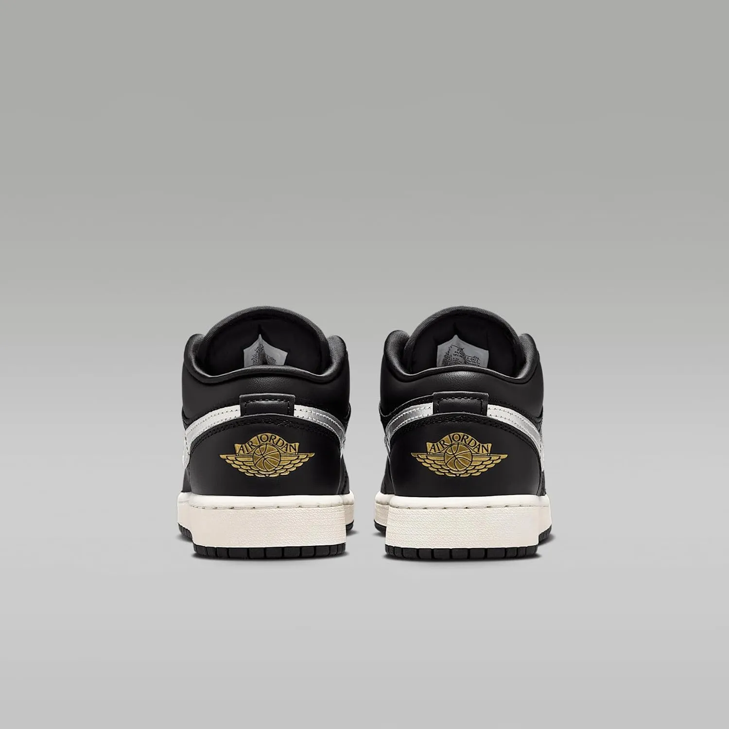 Air Jordan 1 Low SE Big Kids' Shoes (FZ3921-001, Black/Sail/Metallic Gold/Metallic Silver)