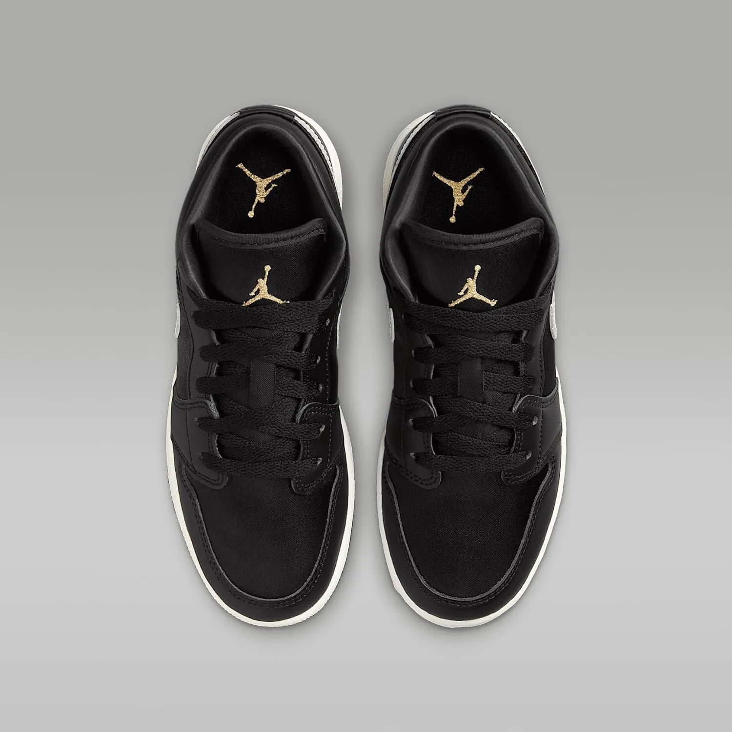 Air Jordan 1 Low SE Big Kids' Shoes (FZ3921-001, Black/Sail/Metallic Gold/Metallic Silver)