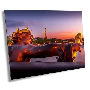 Alexander 3 Bridge Eiffel Tower View Wall Art - Paris Sunset/Sunrise Fine Art Cityscape Photography - Print on Acrylic, Metal, Paper or Ready to Hang Canvas Photo French Decor Gift for Francophile
