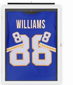 Americanflat Jersey Frame Display Case - 23x31 Lockable Display Case with Hanger - All-Star Collection - White Sports Jersey Frame Shadow Box with Plexiglass for Baseball, Football, Basketball, Soccer