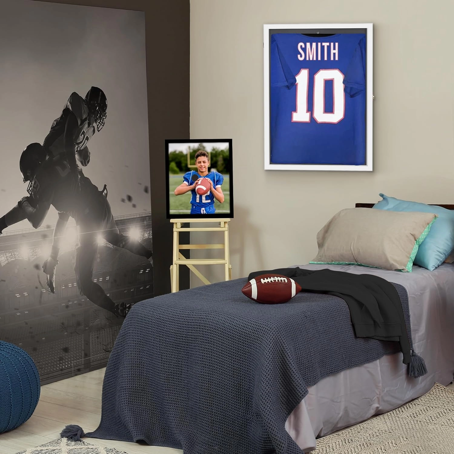 Americanflat Jersey Frame Display Case - 23x31 Lockable Display Case with Hanger - All-Star Collection - White Sports Jersey Frame Shadow Box with Plexiglass for Baseball, Football, Basketball, Soccer