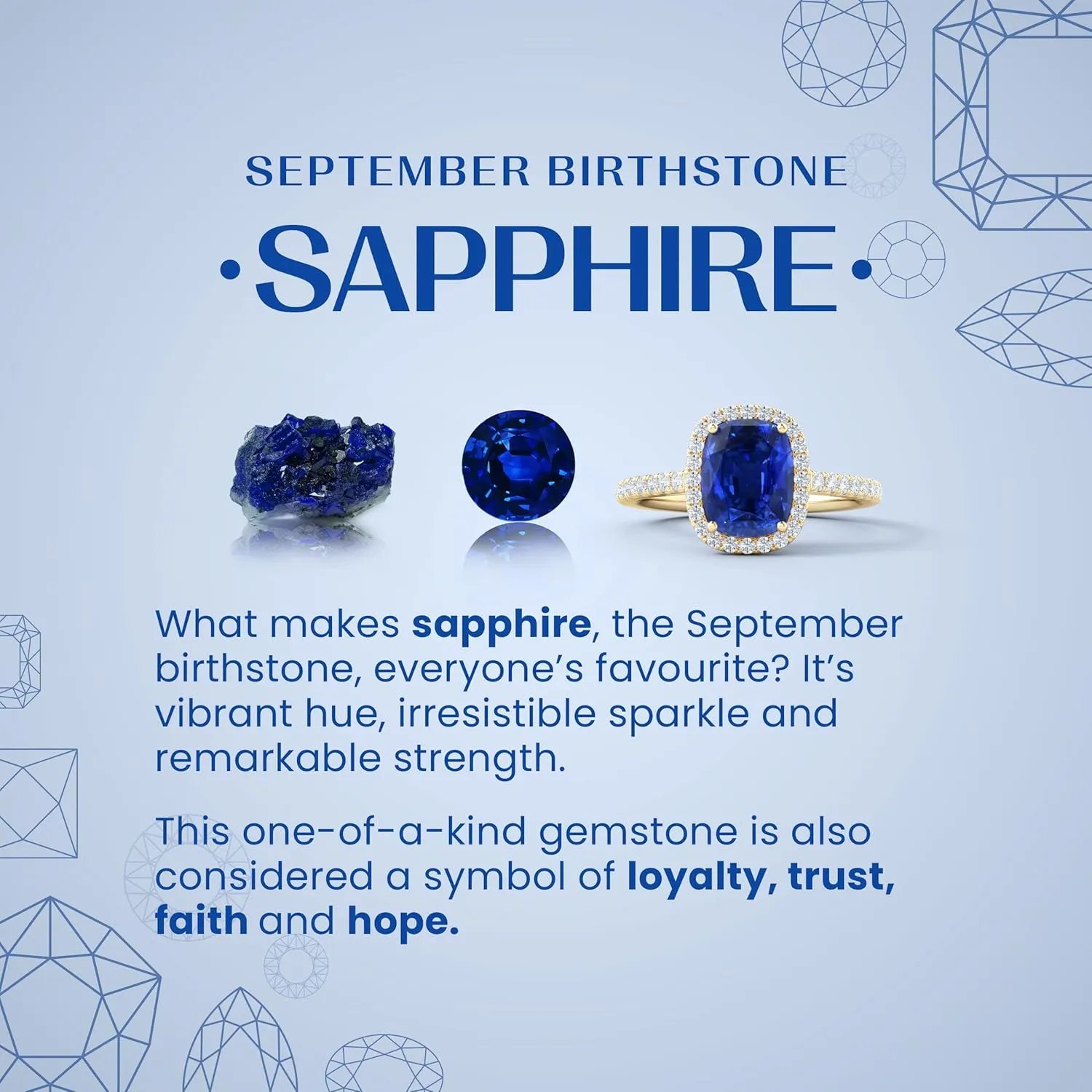 Angara Lab Grown Pear and Round Blue Sapphire Three Stone Pendant in Silver / 14K Solid Gold/Platinum | September Birthstone, Birthday, Engagement, Anniversary, Wedding Jewelry Gift for Women