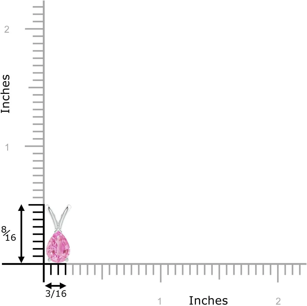 Angara Natural V-Bale Pear-Shaped Pink Sapphire Solitaire Pendant in Silver / 14K Solid Gold/Platinum | Birthday, Engagement, Anniversary, Wedding Jewelry Gift for Women