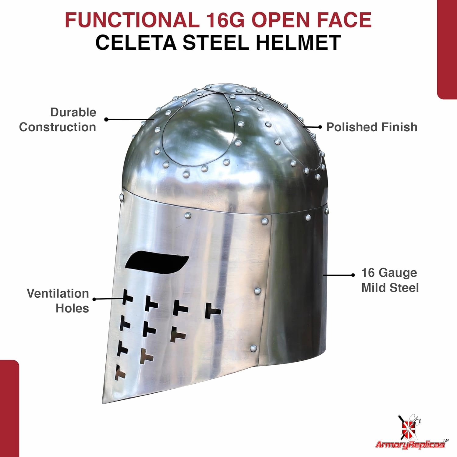 Armory Replicas™ Medieval Steel Helmets – Knight, Crusader, Sugarloaf, Great Helms & Spangenhelm Collection