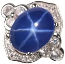 Art Deco Lindy Star Sapphire Ring, 6-Ray Genuine Blue Star Sapphire, 925 Sterling Silver Vintage Engagement & Wedding Ring