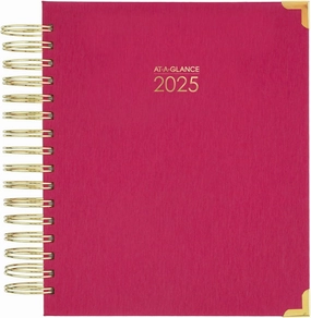 AT-A-GLANCE 2025 Planner, Daily & Monthly, 7" x 8-3/4", Medium, Hardcover, Harmony, Berry (6099-806-59-25)