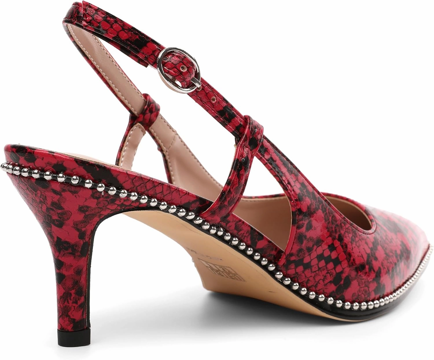 AUMOTED Women Low Heel Pumps Slingback Heels Pointed Toe Beaded Heels 2.5" Elegant Dressy Pumps
