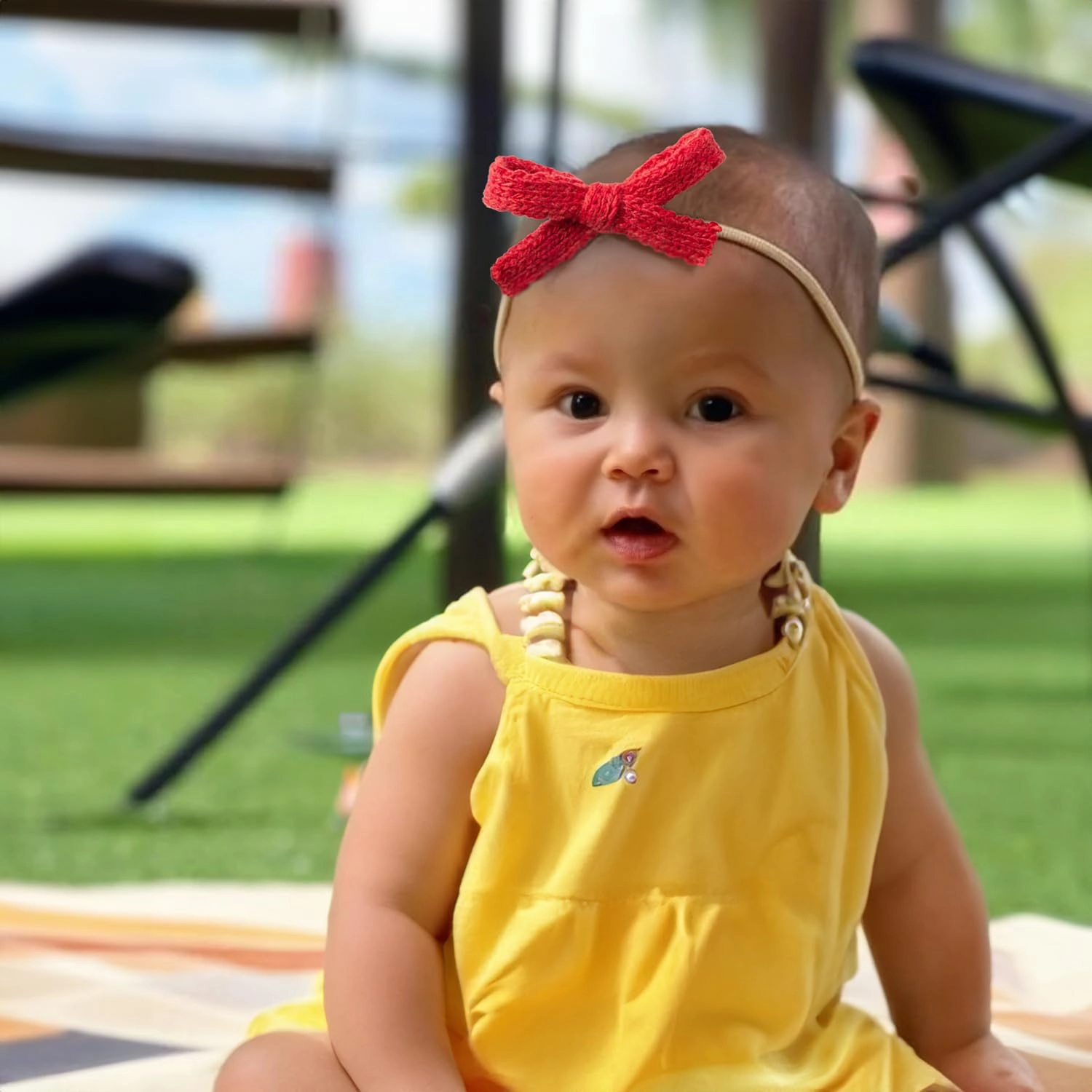 Avery Ribbed Knit Baby Band - Red | Soft Stretchable Ribbed Fabric with Bow Detailing | Gentle, Secure Fit for Everyday & Special Occasions