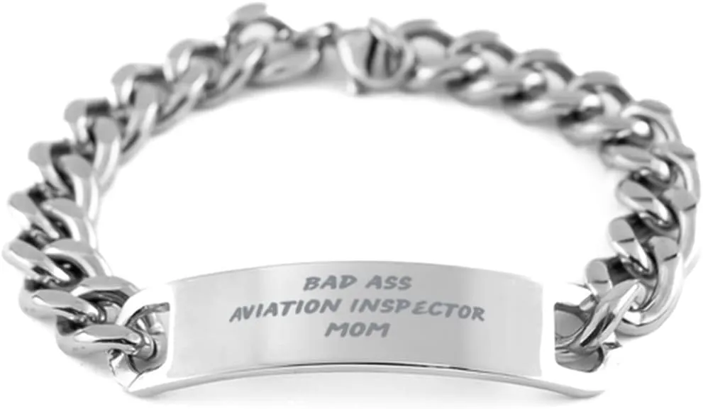 Aviation Inspector Mom Bracelet - Cuban Chain Stainless Steel Gift