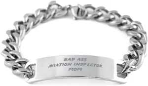 Aviation Inspector Mom Bracelet - Cuban Chain Stainless Steel Gift