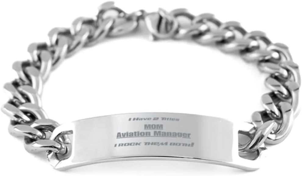 Aviation Manager Mom Bracelet - Inspirational Silver Chain Jewelry
