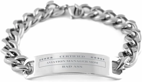 Aviation Manager Mom Cuban Chain Bracelet - Gift for Mothers