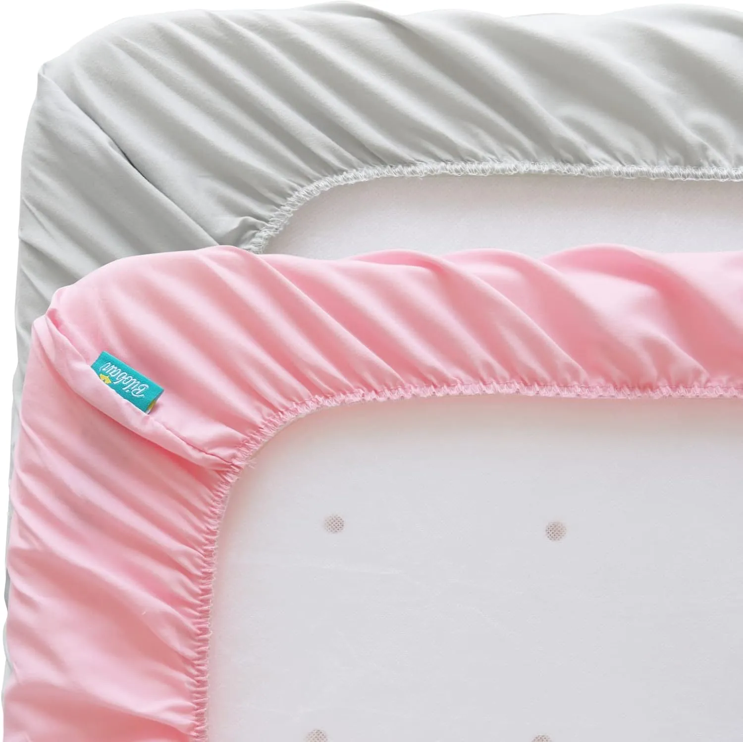 Baby Bassinet Sheets 4 Pack Compatible with Halo Bassinest Swivel, Flex, Glide, Premiere & Luxe Series Sleeper, Ultra Soft & Skin-Friendly, Washer & Dryer, Grey and Pink