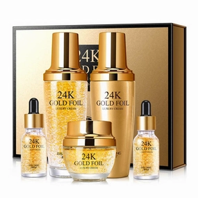 Bairunfu private label skin care set organic skin care products 24k gold skin care set essence serum